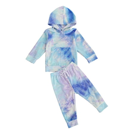 

ZIYIXIN Toddler Baby Boy Girl Tie Dye Outfit Hoodie Sweatshirt Top Jogger Pants