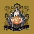 thumbnail image 2 of Junior's Snow White and the Seven Dwarfs Evil Queen Pumpkin Festival Muscle Graphic Tee Gold Heather Small, 2 of 4