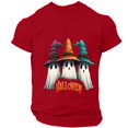 thumbnail image 2 of Mens Halloween Costume Halloween T Shirts Round Neck Short Sleeve Funny Graphic Ghost Print Halloween Blouse Tops, 2 of 5