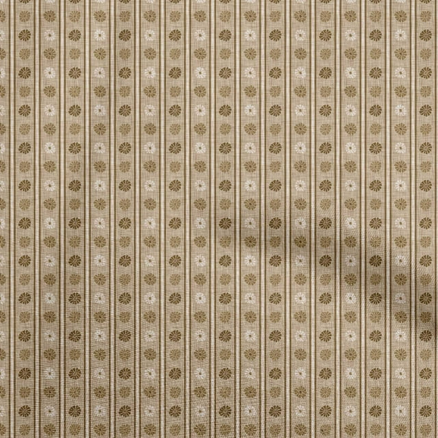 oneOone Rayon Light Brown Fabric Block Fabric For Sewing Printed Craft Fabric By The Yard 56 Inch Wide-XE