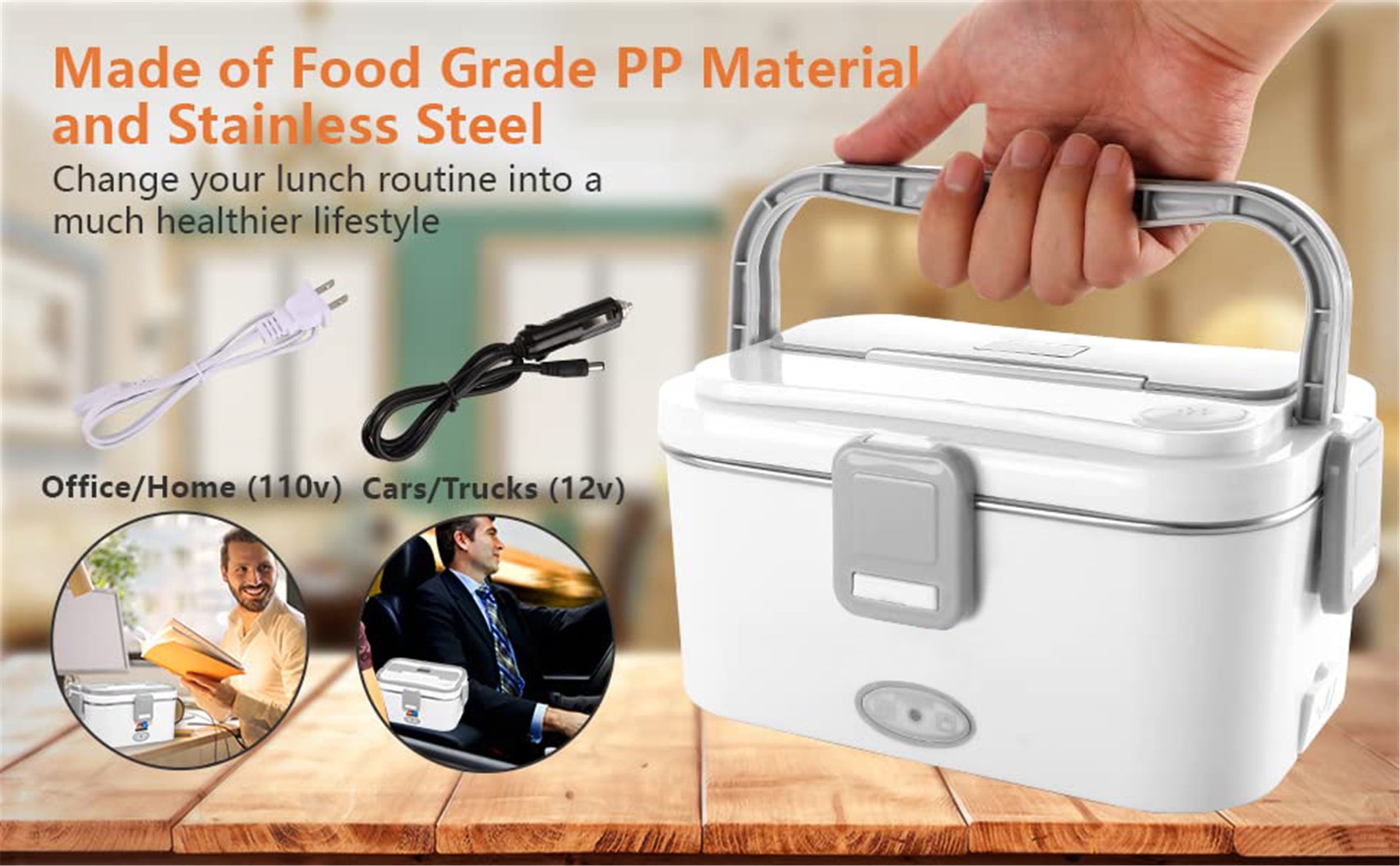 GlamourGarden Alpha Solutions Thermal Leakproof Stainless Steel Electric Heating Lunch Box