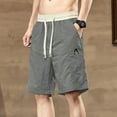 thumbnail image 1 of WILLBEST Pantalones Cortos Cortos para Hombre, Pantalones Cortos Casuales de Moda de Verano para Hombre, Pantalones Holgados y Finos, Transpirables, de Color Sólido, Pantalones de Cinco Cuartos, 1 of 6