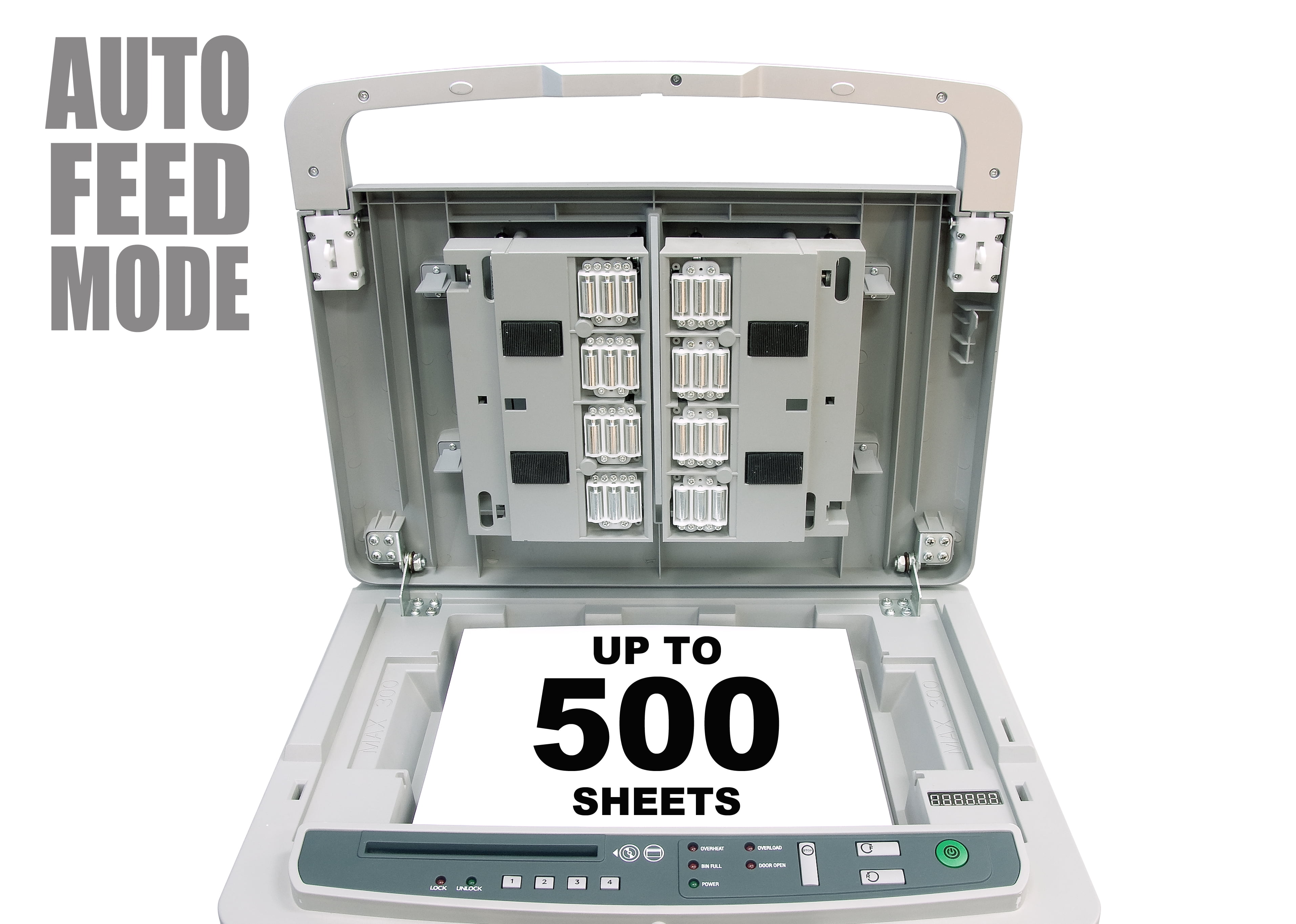 Boxis® AutoShred® 70-Sheet Auto Feed Microcut Paper Shredder - Includes  shredder lubricant sheet 