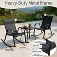 Hommoo 2-Pack Modern Metal Rocking Chairs for Patio, Breathable Fabric ...