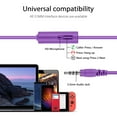 thumbnail image 7 of Qishi Kids Foldable Over-Ear Wired Headphones, 3.5mm Jack, Noise Cancelling, Purple, 7 of 7