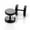Black, variant on Maya's Grace Round Barbell Dumbbell Flat Back Disc Stud Earrings Unisex - Silver, 6mm