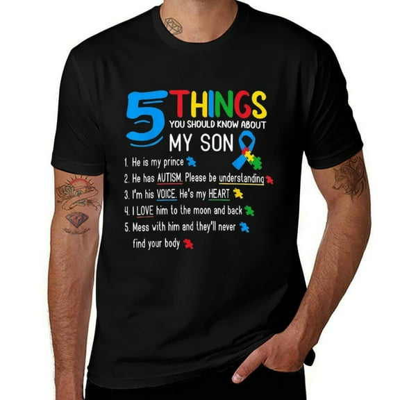 Autism Awareness Mens T Shirts Cotton Short Sleeve T-Shirt Crew Neck Tees Casual Shirt