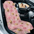 thumbnail image 2 of Bulopur Cute Front Car Seat Towel for Women Pink Bee Breathable Sweat Carseat Protector with Storage Bag for Yoga Vacation Soft Fit SUV Sedan Truck 1pcs, 2 of 7