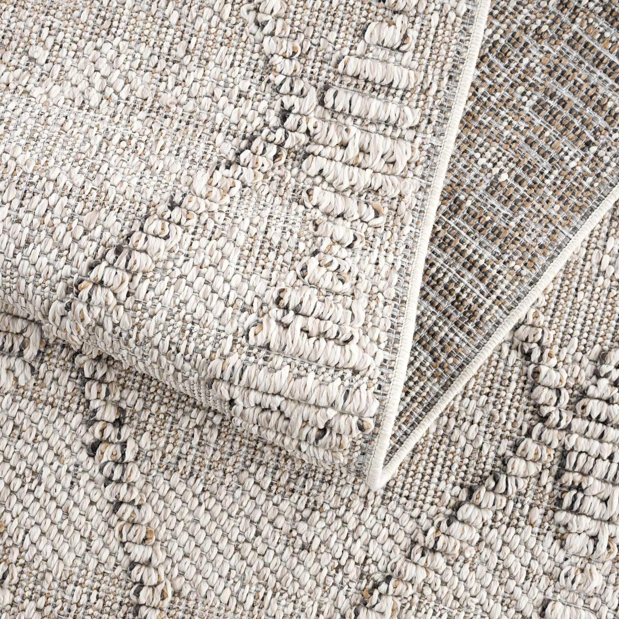Hauteloom Siesta Outdoor Rug - Outside Porch Patio Area Rug Carpet - Waterproof Rug - Farmhouse - Brown, Bone, Cream - 2' x 3'