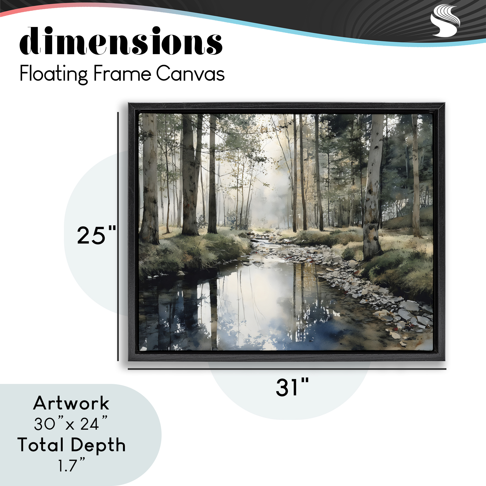 Stupell Industries Woodland Wonder Creek Black Framed Floater Canvas Wall Art, design by Franklyn Gregory