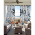 thumbnail image 2 of Oceans Marine Life Blackout Curtains for Bedroom Living Room, Orange Blue Octopus Starfish Retro Ombre 54 In Long Thermal Insulated Room Darkening Drapes Grommet Window Treatments, 52 x 54 In, 2 of 9
