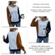 thumbnail image 5 of Sudadera de Mujer 3 Colores Empalme Estilo Suelto Transpirable Manga Larga Otoño Invierno Sudadera con Capucha para Diario Café Azul Marino L, 5 of 6