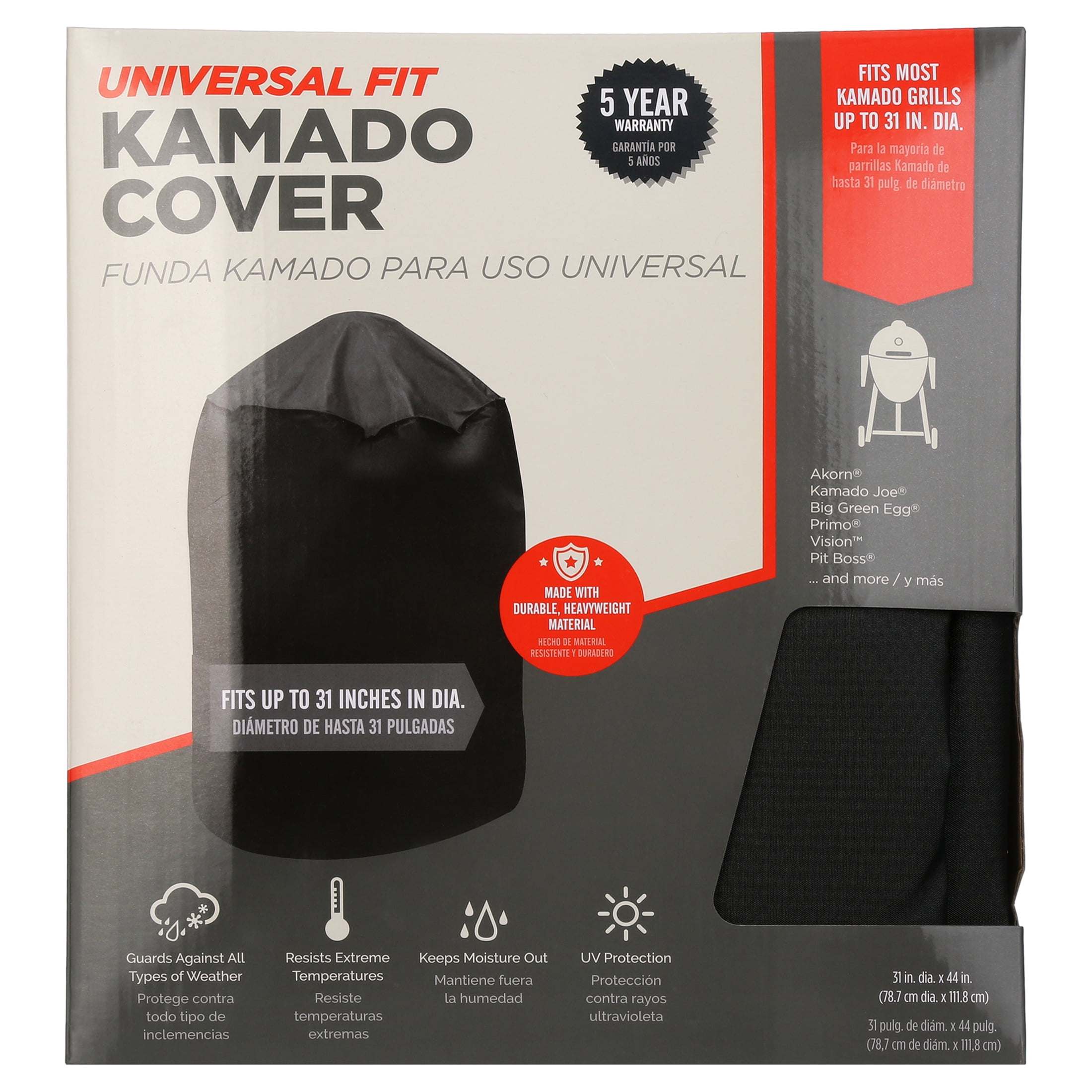 Universal Fit Kamado Cover, Fits Kamado Grills up to 31 Inches in Diameter