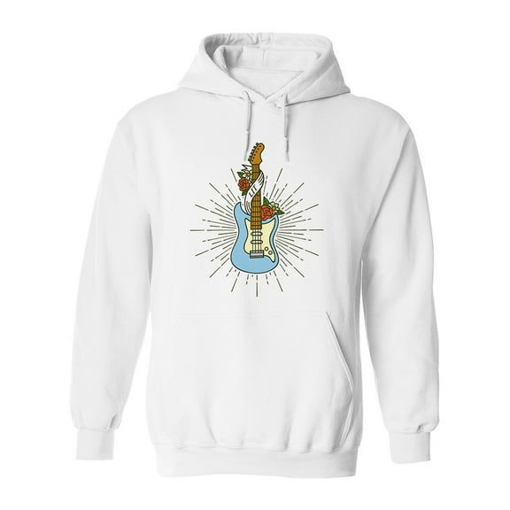 Vintage Guitar Design Hoodie Men -Image by Shutterstock, Male Small
