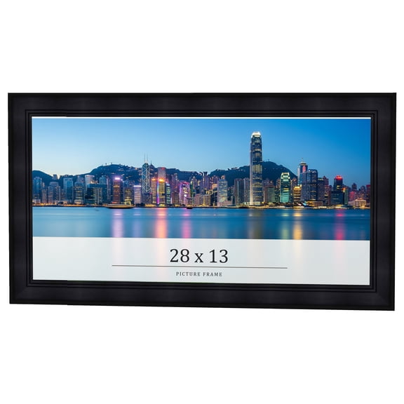 28x13 Frame Black Passaggi Solid Wood Picture Frame Width 1.5 Inches | Interior Depth 0.5 Inches |