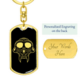 thumbnail image 3 of Calavera Mexican Sugar Skull 48 Stainless Steel or 18k Gold Premium Swivel Dog Tag Keychain, 3 of 8