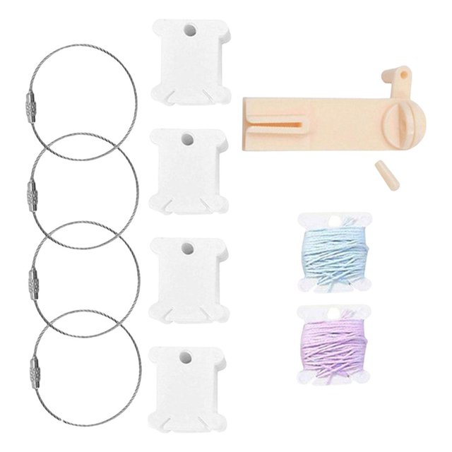 120Pcs Floss Bobbins with Bobbin Winder Floss Thread Organizer Holder Set Thread Cards for Cross Stitch Embroidery DIY