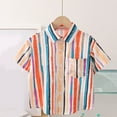 thumbnail image 2 of zbxnLI Boys Beach Shirts Causal Printed Button down Short Sleeve Cotton Shirt Summer Vacation Tops, 2 of 3