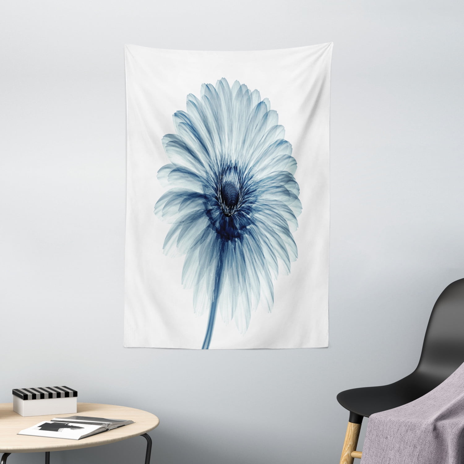 Flower Tapestry, Photo of a Daisy Flower with Xrays Different Look to
