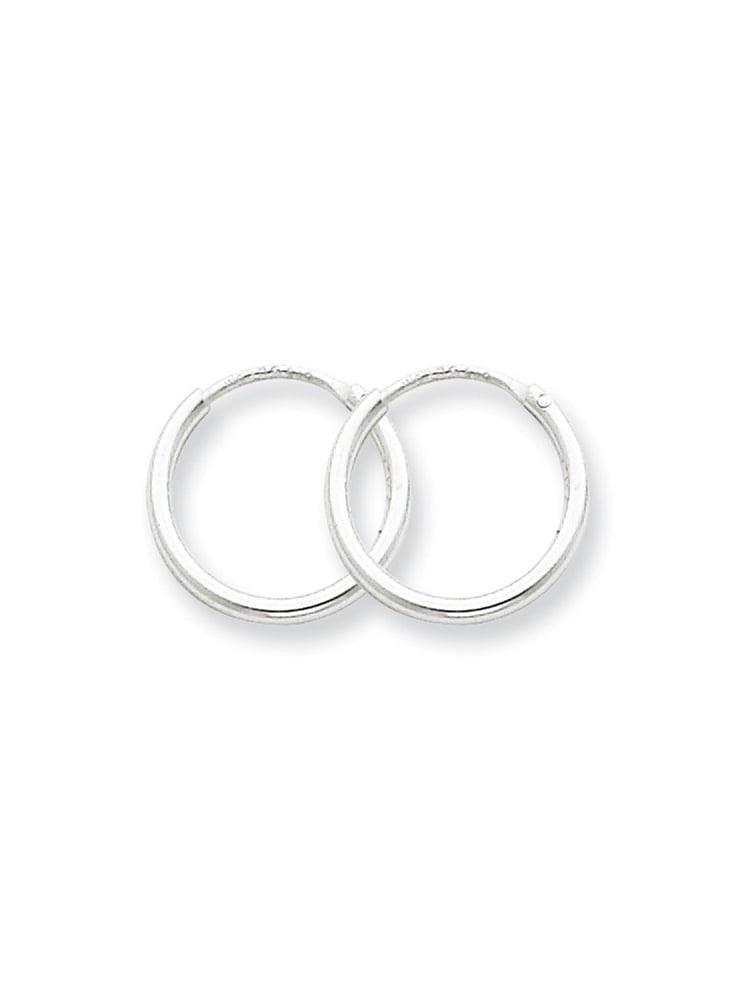 11mm x 12mm Mia Diamonds 925 Sterling Silver Hoop Earrings