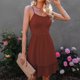 thumbnail image 5 of Vestido liso sin mangas con cuello redondo y cuello redondo de playa informal de verano para mujer Fridja  hjkh5118, 5 of 7