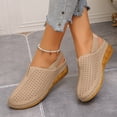 thumbnail image 4 of Fashion Clogs for Women Wedge Sandals with Ankle Strap Mesh Breathable Round Toe Slip On Shoes with Arch Support 42, 4 of 4