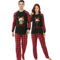 thumbnail image 2 of Winedeer-Conjunto de pijamas para parejas, ropa de dormir de Navidad, color gris, para hombre y mujer, 2 of 4