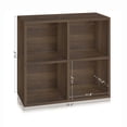 thumbnail image 2 of WAY BASICS Quartet 4 Cubby Bookcase - Cube Shelf Organizer (12 x 26.4 x 24.8), Royal Walnut, 2 of 6