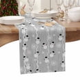 thumbnail image 6 of Grey Christmas Cotton Linen Table Runner for Dining Kitchen, Cute Snowman Snowflake White Stripes Wedding Outdoor Party Tablerunners Decoration, Dresser Scarf Coffee Tablecloth Runners 13x120 Inches, 6 of 9
