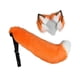 thumbnail image 5 of Conjunto de orejas y cola de animal para cosplay, decoración de dibujos animados, disfraz de animal de cola larga Naranja Blanco, 5 of 9