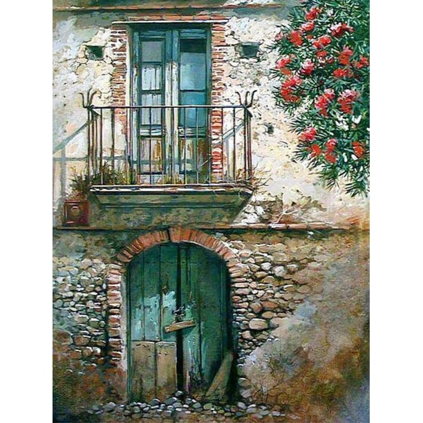 Evershine 5D DIY Diamond Painting Cross Stitch Full Square Diamond Embroidery Door Landscape Picture Of Rhinestones Home DecorFull Round 40X50cm Gao Jinjia LED