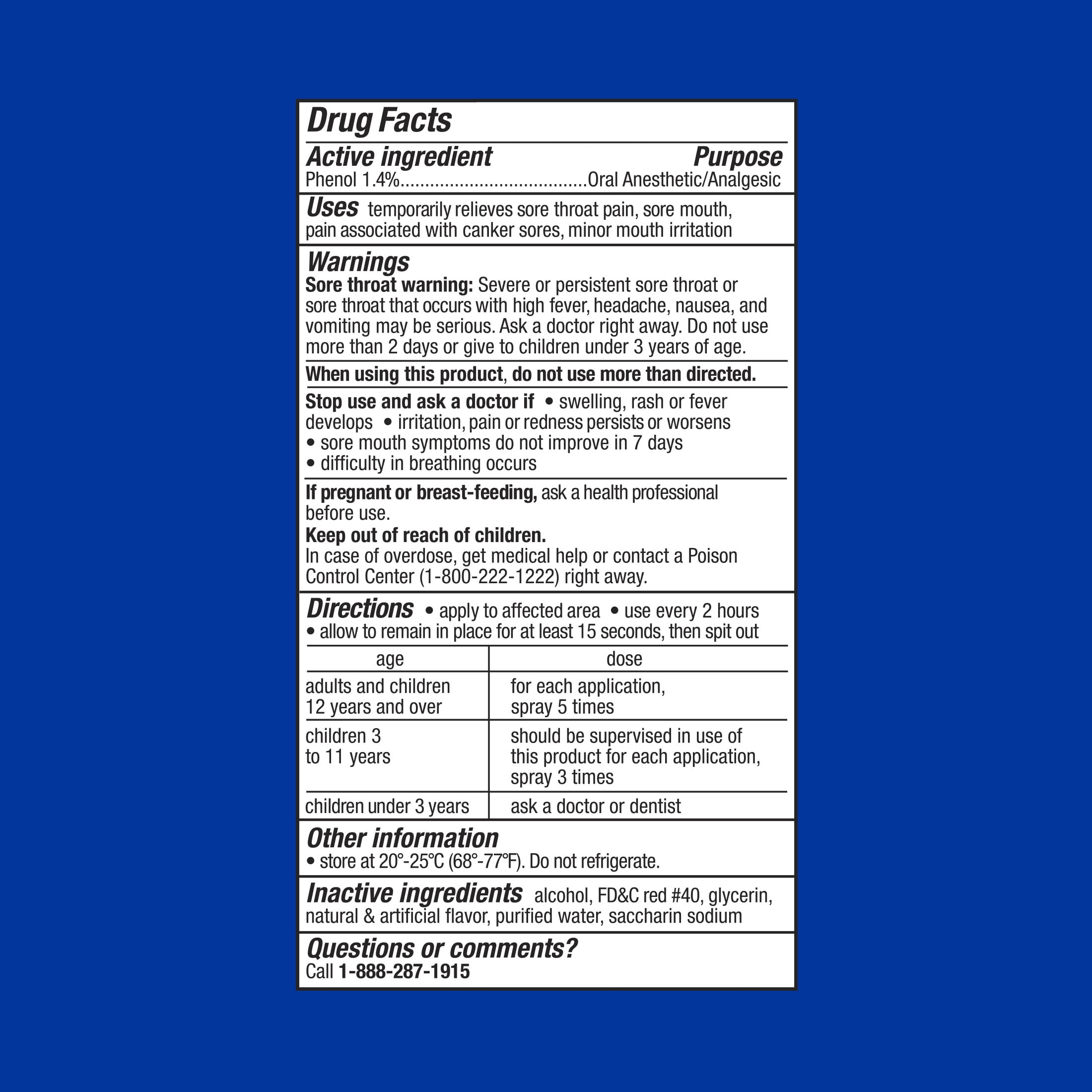 Equate Sore Throat Oral Anesthetic Spray, Cherry Flavor, 6 fl oz