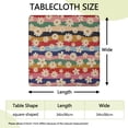 thumbnail image 2 of Pioneer Flower Floral Print Pattern Square Fitted Tablecloth with Elastic Edge,Square Table Cover,Washable Elastic Table Cover for Home Kitchen Party Decor 34"x34", 2 of 6