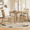 Natural, variant on Harper & Bright Designs Breakfast Small Dining Table Set for 2, 3 Pieces Folding Round Table Set with Drop Leaf and 2 Upholstered Chairs for Small Place, Light Brown
