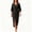 (Fashion 129)Black, variant on Aimik Women's V-Neck Short Sleeve Twist Front Slit Midi Dress Ruched Bodycon Elegant Evening Cocktail Dress