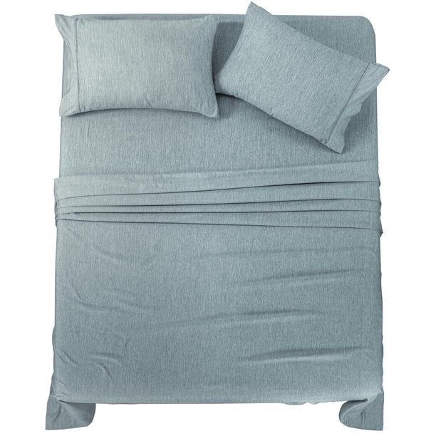 Juego de sábanas Utopia Bedding Queen de microfibra cepillada, gris, 4 unidades
