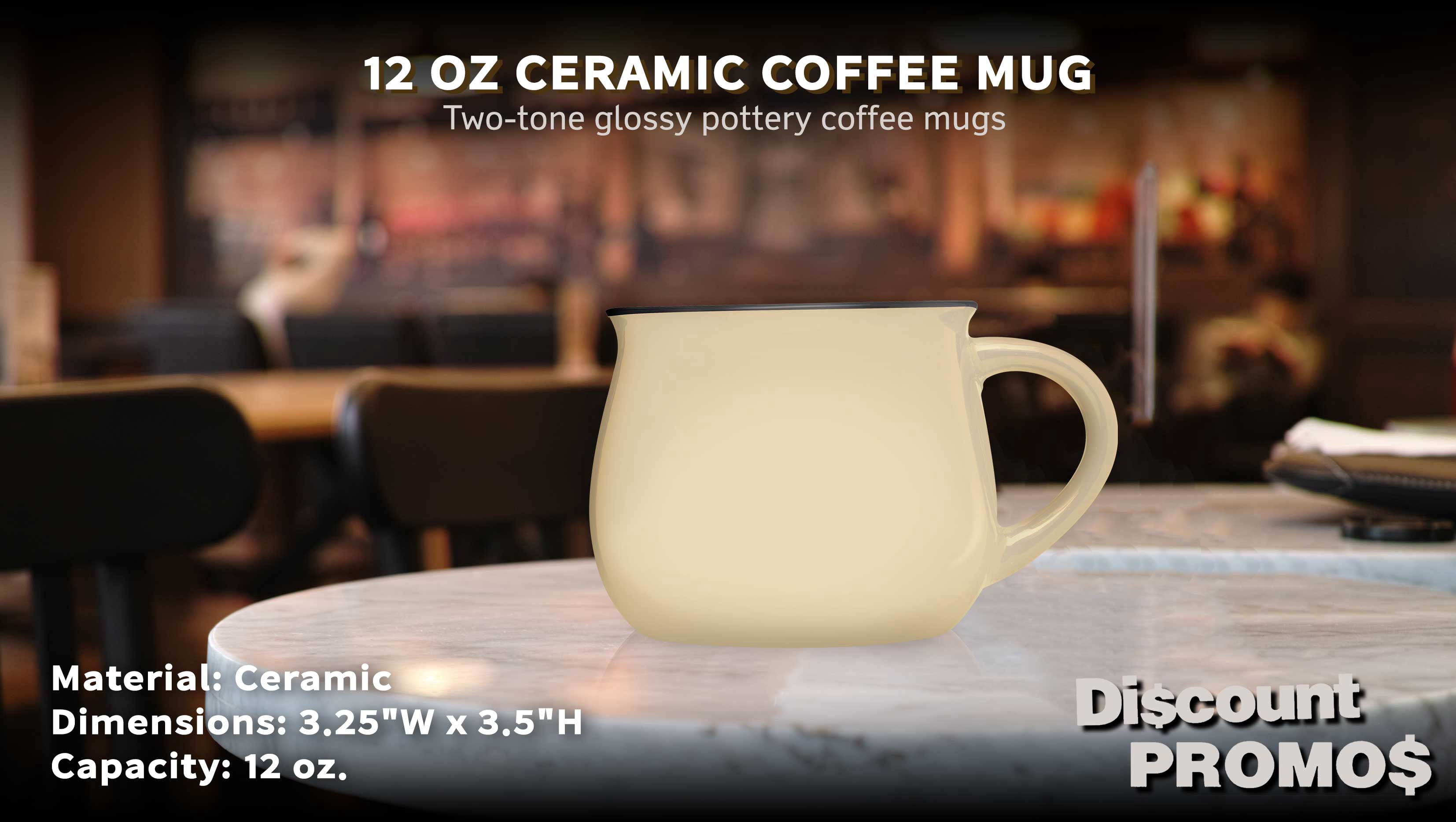 Glazed Campfire Coffee Mugs 12 oz. Set of 10, Bulk Pack - Perfect for Coffee, Tea, Espresso, Hot Cocoa, Other Beverages - Cream