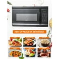 thumbnail image 2 of Commercial Chef 1.7 Cu. Ft. Over-The-Range Microwave Oven, 1000 Watt Microwave with 10 Power Levels, 300 CFM Hidden Vent Hood Fan, Touch Controls, LED Display, 10 Preset Options, CHMR17GB, Black, 2 of 8