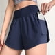 thumbnail image 5 of Pantalones cortos de yoga mujeres corriendo pantalones cortos ropa deportiva seca rápida, azul marino, m Guardurnaity AP001149-10B, 5 of 7