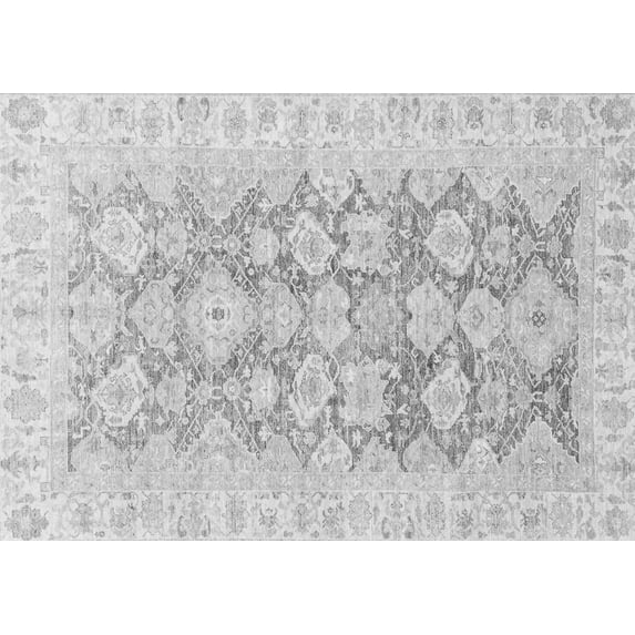 Ahgly Company Indoor Rectangle Oriental Gray Traditional Area Rugs, 7' x 9'