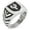 Silver, variant on Stainless Steel Phoenix Resurrection Coat of Arms Shield Chevron Pattern Biker Style Polished Ring