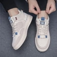 thumbnail image 3 of Mens Sports Sneakers Lace-Up Outdoor Shoes Cozy Shock-Absorption (Beige 43), 3 of 9