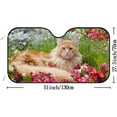 thumbnail image 2 of Car Windshield Sunshade Blocks Sun Visor Protector the Maine Coon Flower Foldable Sun Shield For Vehicle Car Truck SUV Van 51x27.5 inches Keep Vehicle Cool, 2 of 6