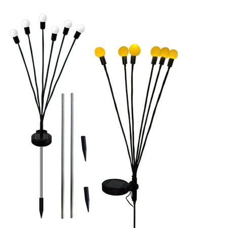 

2pcs/pack Outdoor Ground Plug Solar Powered Party Garden Light Firework Firefly