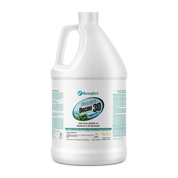 Benefect Botanical Decon 30 Disinfectant Cleaner - All Natural Formula for Effective Cleaning Power - Ideal for Restoration Jobs & Water Damage - 204
