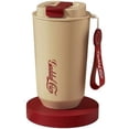 thumbnail image 1 of Unbranded Portable Coffee Cup 450ml Insulated Travel Mug, Apricot, 1 of 4