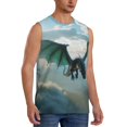 thumbnail image 2 of Balery Cloud Sky Green Dragon Camisetas sin mangas para hombre, absorbe la humedad y protege contra el mal olor.-Large, 2 of 7