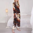 thumbnail image 3 of Rateoe Colorful Abstract Eagle Pattern Womens Pajamas Set Long Sleeve Sleepwear Button Down Nightwear Soft Cotton Pj Lounge Sets-, 3 of 7