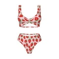 thumbnail image 4 of Daiia Strawberries Women's Bikini Set Two Piece Swimsuit High Waisted Bikini Adjustable Straps Bikini Perfect for Beach, Pool, and Summer Vacation-Small, 4 of 9
