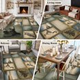 thumbnail image 5 of Wildlife Portraits Washable Area Rug 8x10 Animals Plaid Deer Owl Bear Rustic Brown Pine Cone Low-Profile Large Area Rugs with Non Slip Backing Indoor Floor Carpet for Entrance Living Room Bedroom, 5 of 9